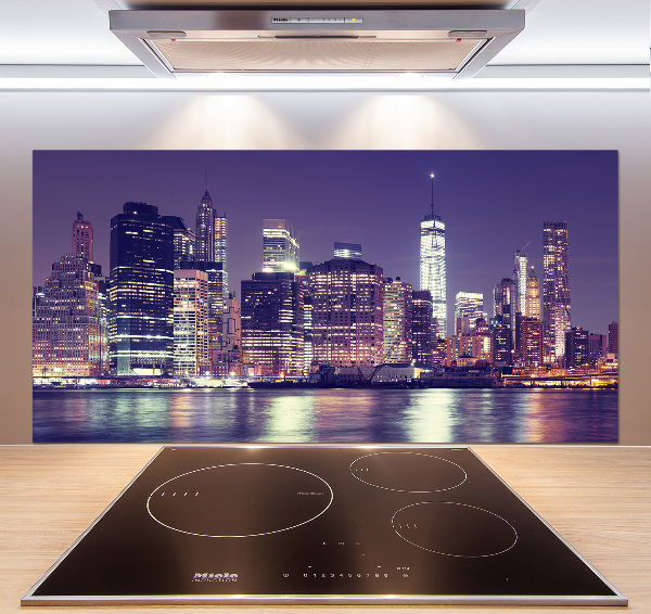 Pannello paraschizzi cucina con stampa che ritrae New York di notte