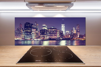 Pannello paraschizzi cucina con stampa che ritrae New York di notte