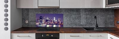 Pannello paraschizzi cucina con stampa che ritrae New York di notte