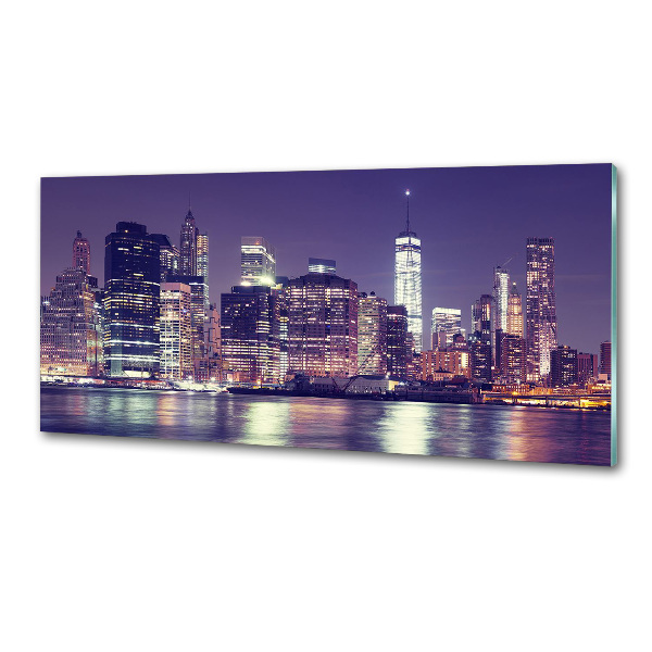 Pannello paraschizzi cucina con stampa che ritrae New York di notte