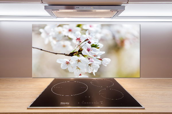 Pannello paraschizzi cucina con motivo a fiori di ciliegio