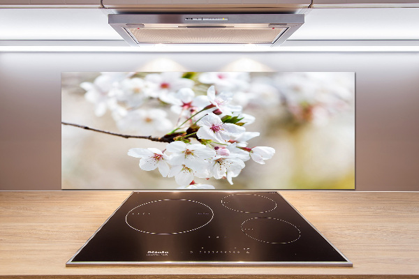 Pannello paraschizzi cucina con motivo a fiori di ciliegio