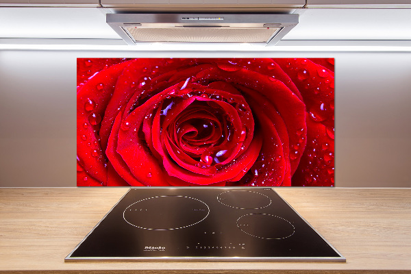 Rivestimento parete cucina con motivo Fiore di rosa