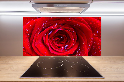 Rivestimento parete cucina con motivo Fiore di rosa