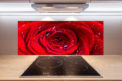 Rivestimento parete cucina con motivo Fiore di rosa