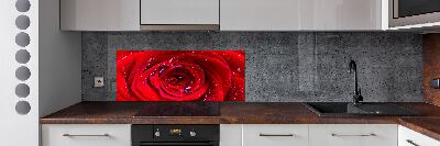 Rivestimento parete cucina con motivo Fiore di rosa