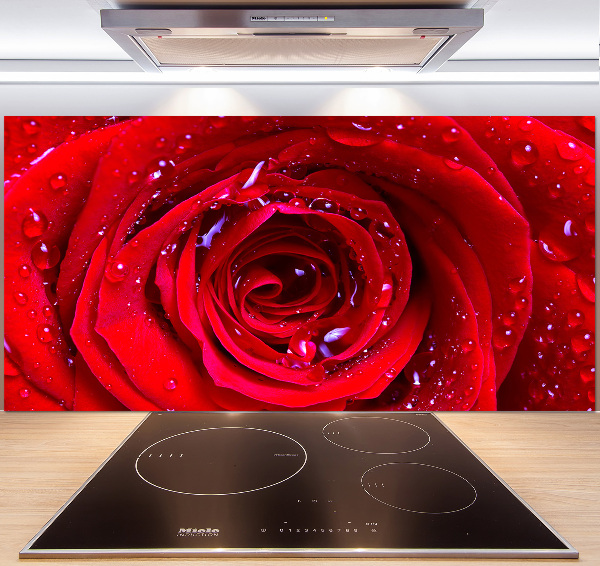 Rivestimento parete cucina con motivo Fiore di rosa