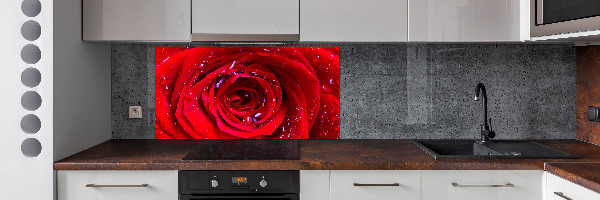 Rivestimento parete cucina con motivo Fiore di rosa