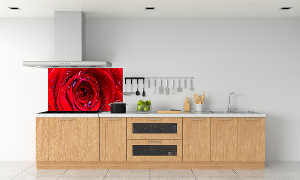 Rivestimento parete cucina con motivo Fiore di rosa