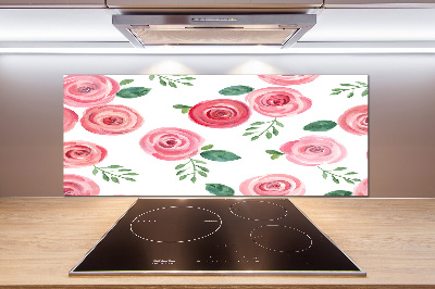 Pannello paraschizzi cucina con motivo di rose