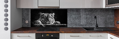 Rivestimento parete cucina con motivo a tigre