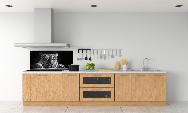 Rivestimento parete cucina con motivo a tigre