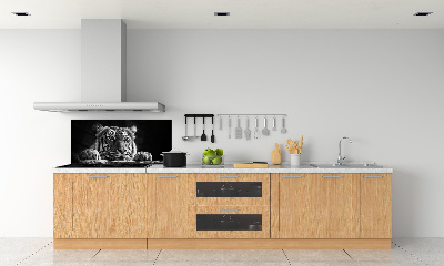 Rivestimento parete cucina con motivo a tigre
