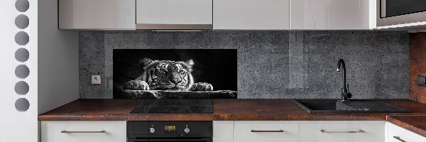 Rivestimento parete cucina con motivo a tigre