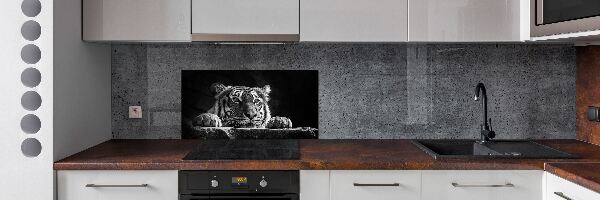 Rivestimento parete cucina con motivo a tigre