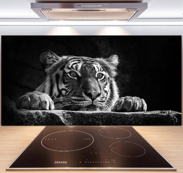 Rivestimento parete cucina con motivo a tigre