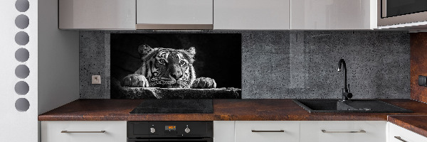 Rivestimento parete cucina con motivo a tigre