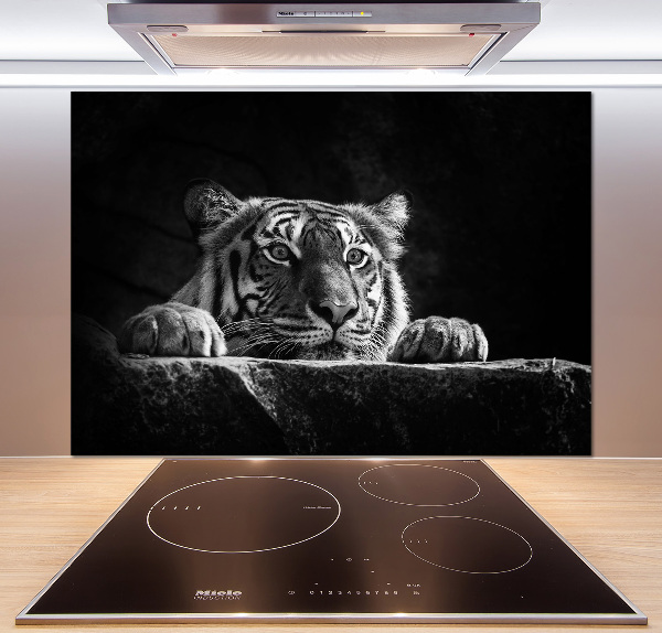 Rivestimento parete cucina con motivo a tigre