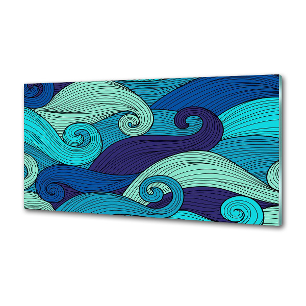 Rivestimento parete cucina con motivo a onde astratte