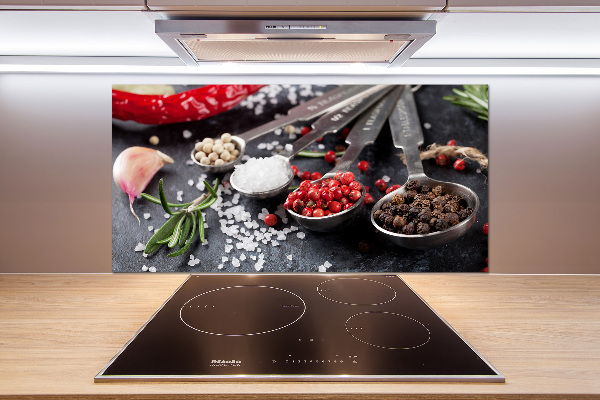 Pannello retrocucina con motivo di erbe aromatiche e spezie