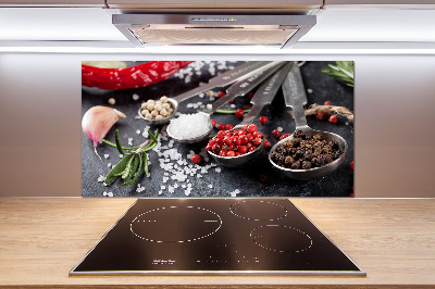 Pannello retrocucina con motivo di erbe aromatiche e spezie