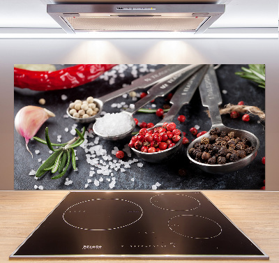 Pannello retrocucina con motivo di erbe aromatiche e spezie