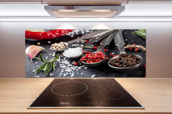 Pannello retrocucina con motivo di erbe aromatiche e spezie