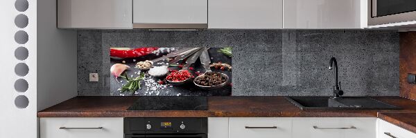 Pannello retrocucina con motivo di erbe aromatiche e spezie
