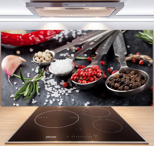 Pannello retrocucina con motivo di erbe aromatiche e spezie