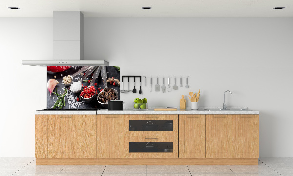 Pannello retrocucina con motivo di erbe aromatiche e spezie