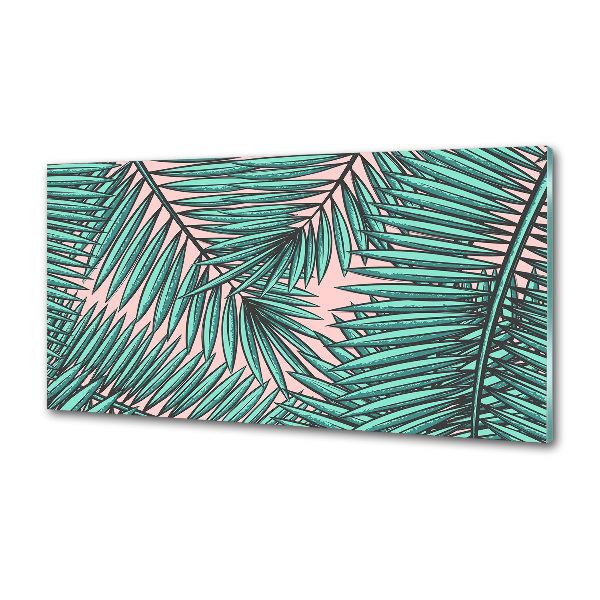 Rivestimento parete cucina con motivo a foglie di palma