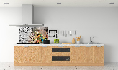 Rivestimento parete cucina con motivo a semi di tarassaco