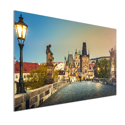 Pannello paraschizzi cucina con stampa del Ponte di Praga, Repubblica Ceca
