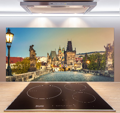 Pannello paraschizzi cucina con stampa del Ponte di Praga, Repubblica Ceca