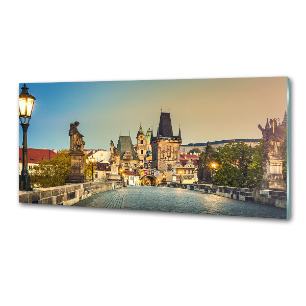 Pannello paraschizzi cucina con stampa del Ponte di Praga, Repubblica Ceca