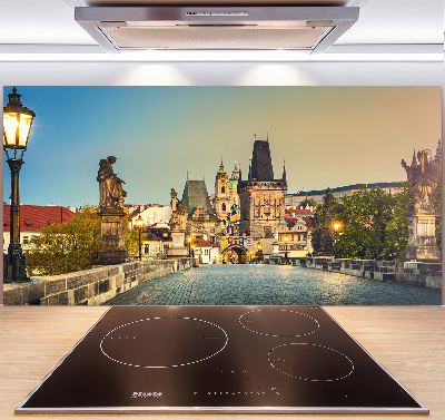 Pannello paraschizzi cucina con stampa del Ponte di Praga, Repubblica Ceca