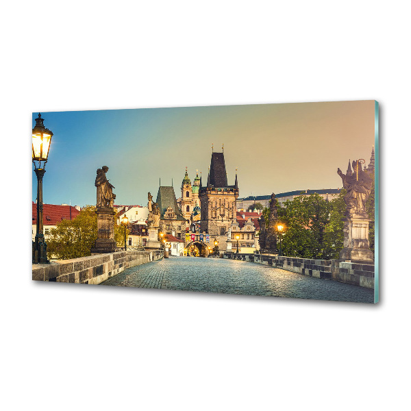 Pannello paraschizzi cucina con stampa del Ponte di Praga, Repubblica Ceca