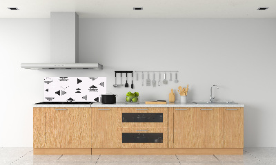 Rivestimento parete cucina con motivo a sfondo triangolare