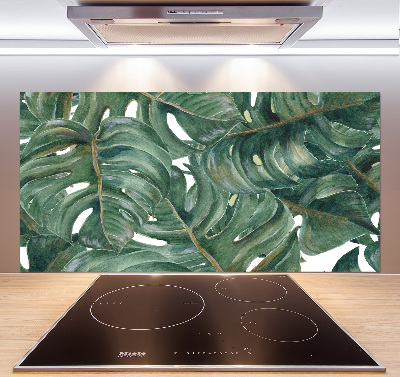 Rivestimento parete cucina con motivo Monstera