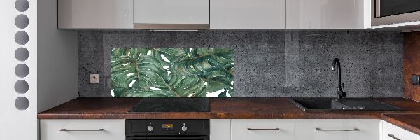 Rivestimento parete cucina con motivo Monstera