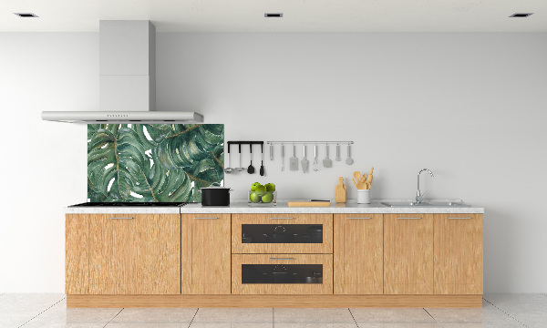 Rivestimento parete cucina con motivo Monstera