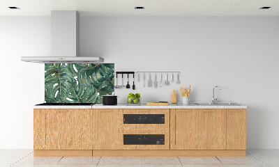 Rivestimento parete cucina con motivo Monstera
