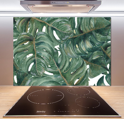 Rivestimento parete cucina con motivo Monstera