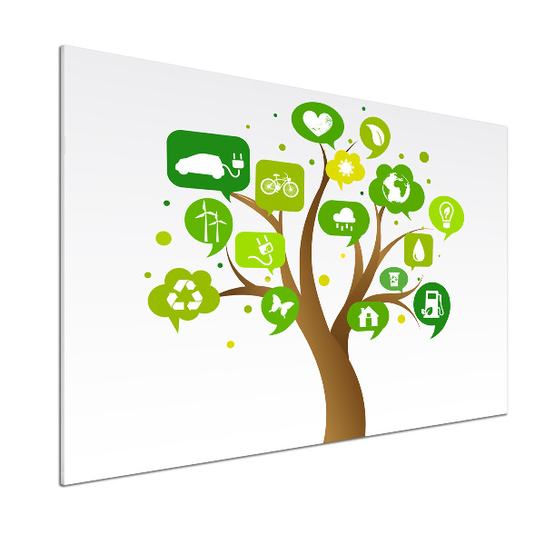 Pannello paraschizzi cucina con motivo alberato ecologico