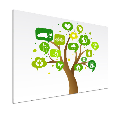 Pannello paraschizzi cucina con motivo alberato ecologico