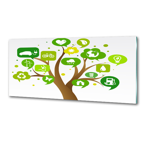 Pannello paraschizzi cucina con motivo alberato ecologico