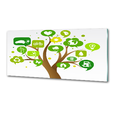 Pannello paraschizzi cucina con motivo alberato ecologico