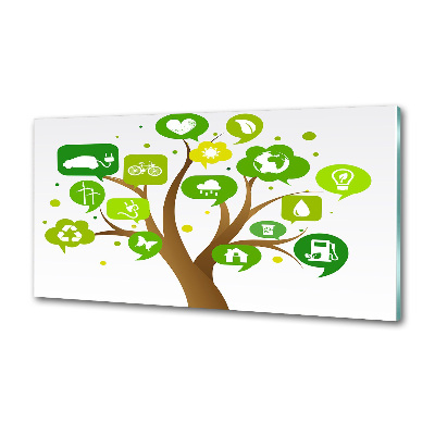 Pannello paraschizzi cucina con motivo alberato ecologico