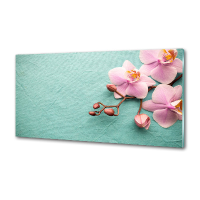 Rivestimento parete cucina con motivo orchidea