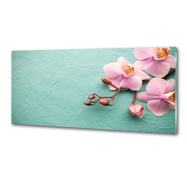 Rivestimento parete cucina con motivo orchidea